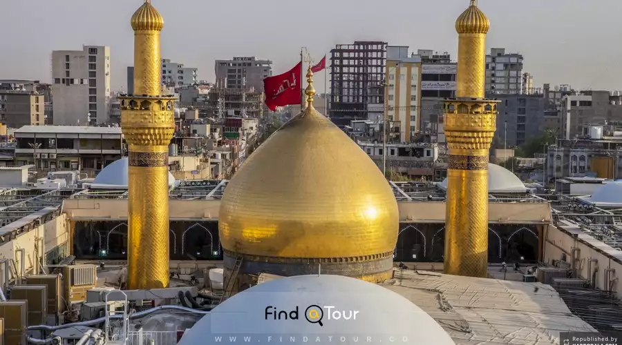 گنبد حرم امام حسین ع در کربلا 